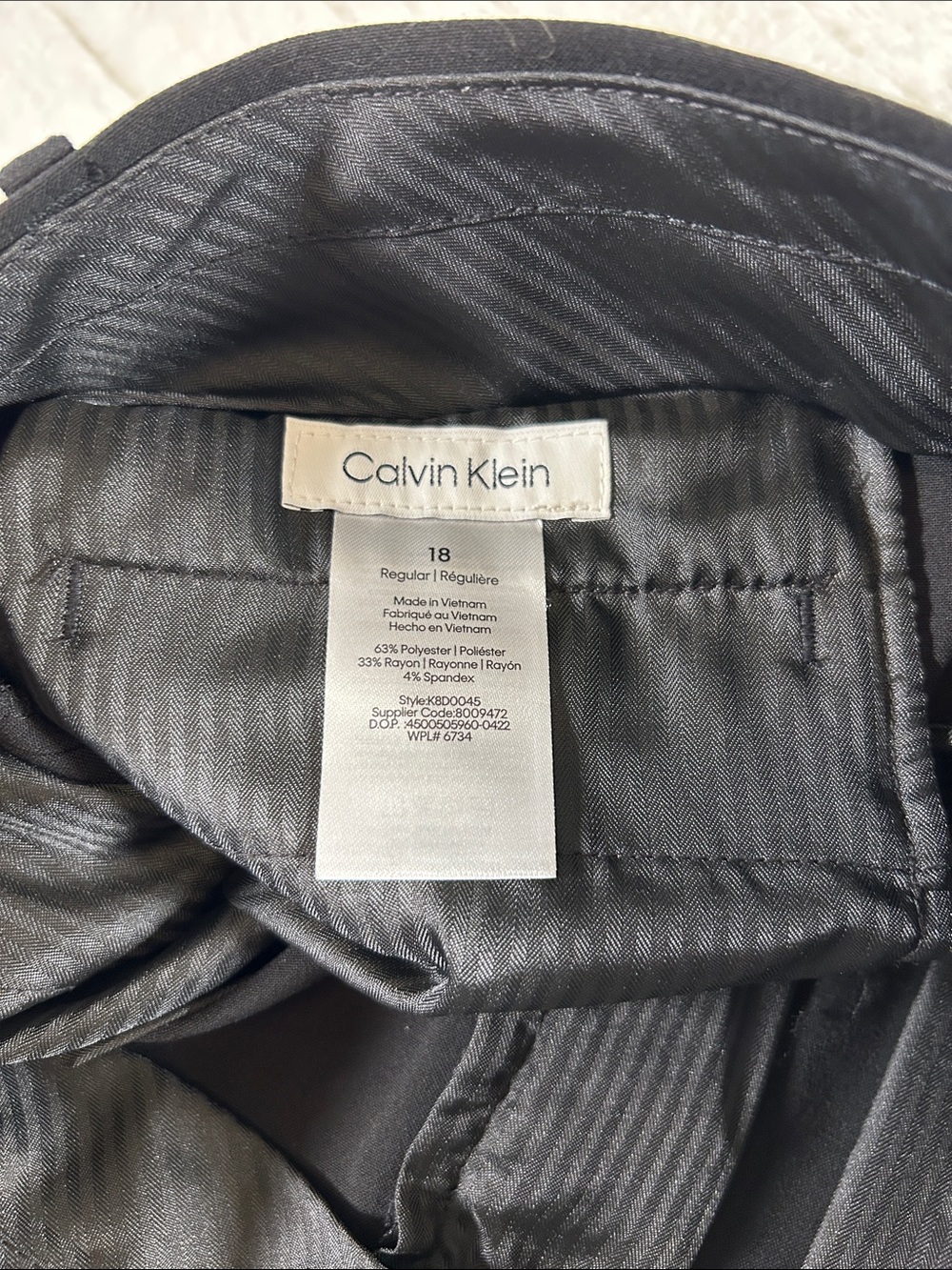 Calvin Klein Black Women’s Stretch Dress Pants - Flat Front size 18 - Picture 3 of 8